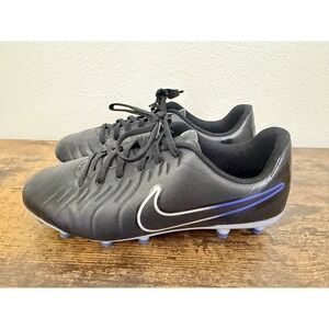 Nike Legend 6Y Club Mens Cleats Black Bright Blue Lace-Up Soccer Cleat